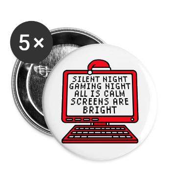 Silent Night Gaming Night All Calm Screens Bright - Buttons groß 56 mm (5er Pack) - Weiß - Vorne