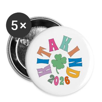 Kita Enfant 2026 Trèfle - Lot de 5 grands badges (56 mm) - blanc - Devant