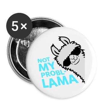 Lama Not My Problama Cool Side Lunettes de soleil - Lot de 5 grands badges (56 mm) - blanc - Devant