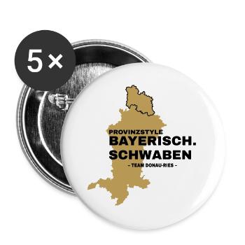 Schwaben | DONAU-RIES - Buttons groß 56 mm (5er Pack) - Weiß - Vorne