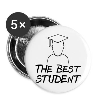 Best Student - Buttons groß 56 mm (5er Pack) - Weiß - Vorne