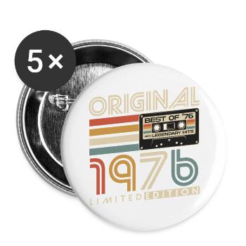 Original_1976_Jahrgang_Retro_Geburtstag_Geschenk - Lot de 5 grands badges (56 mm) - blanc - Devant