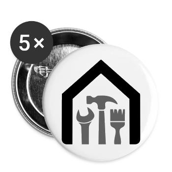 Home & Craft – Hammer, Wrench, Brush - Buttons large 2.2''/56 mm (5-pack) - white - Front
