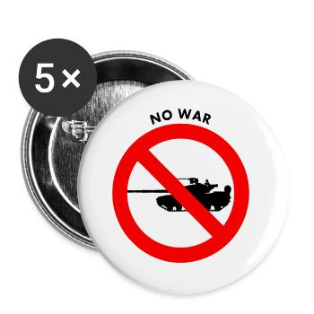 No war - Buttons large 2.2''/56 mm (5-pack) - white - Front
