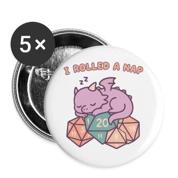 Nap Rolling Dragon - Buttons large 2.2''/56 mm (5-pack) - white - Front
