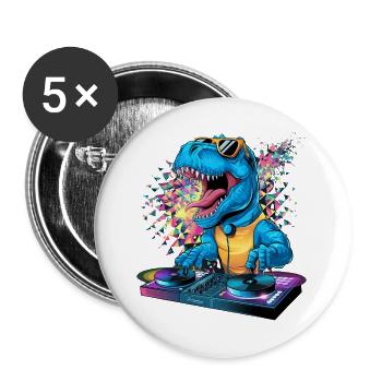 Dino DJ - Buttons large 2.2''/56 mm (5-pack) - white - Front