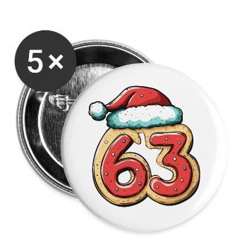 63 Number Biscuit Christmas - Buttons large 2.2''/56 mm (5-pack) - white - Front