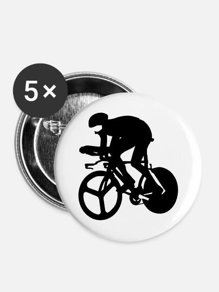 Rennrad - Buttons groß 56 mm (5er Pack) - Weiß