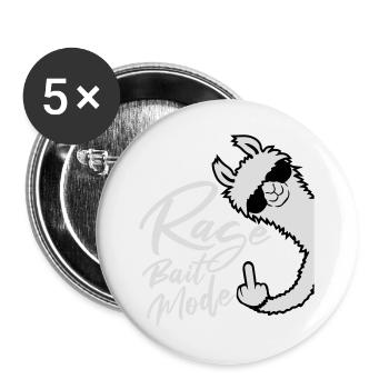 Rage Bait Llama Alpaca Sunglasses Middle Finger - Buttons large 2.2''/56 mm (5-pack) - white - Front