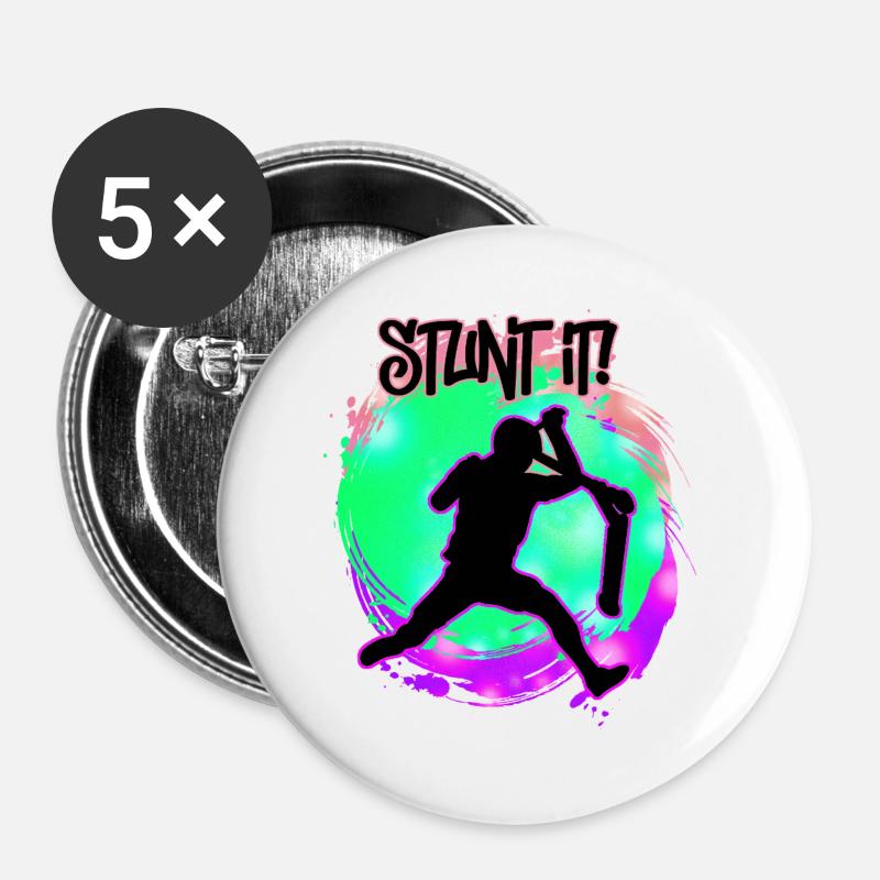 Scooter - Stunt it - Buttons groß 56 mm (5er Pack) - Weiß