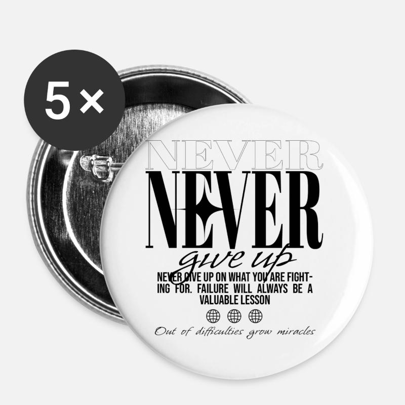Ne cesse jamais de découvrir - Lot de 5 grands badges (56 mm) - blanc