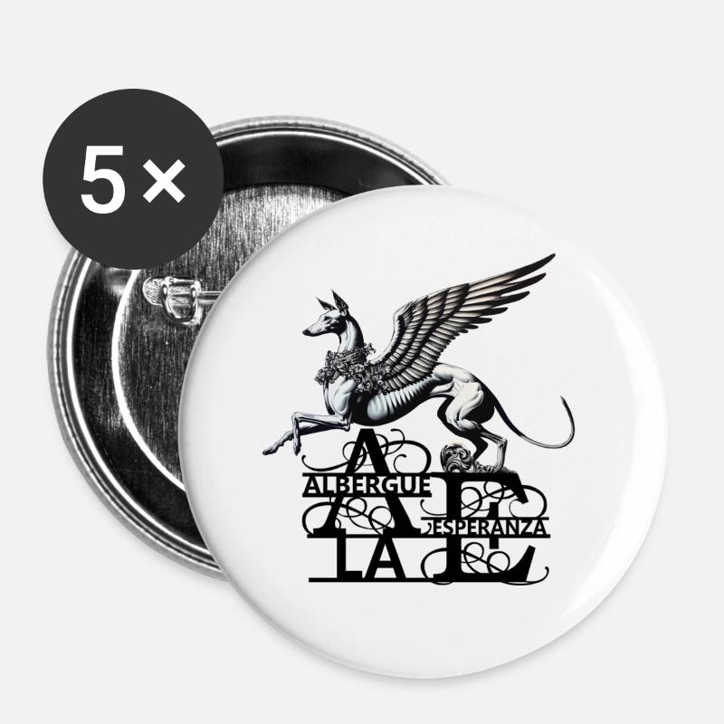 Albergue la Esperanza Nr2 - Buttons large 2.2''/56 mm (5-pack) - white