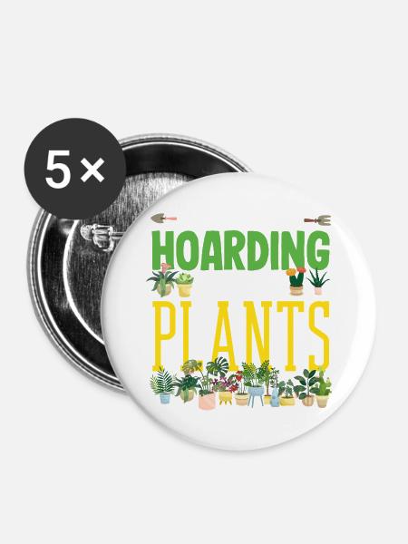 Garten- Und Pflanzenliebhaber Geschenke - Buttons groß 56 mm (5er Pack) - Weiß