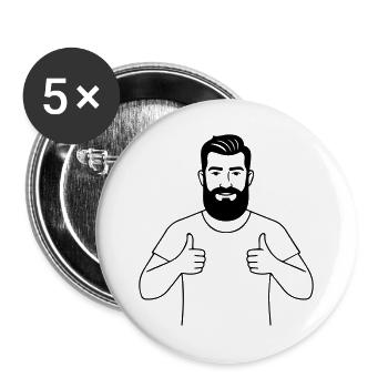 Dad gives the go-ahead - Buttons large 2.2''/56 mm (5-pack) - white - Front