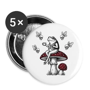 Gentleman grenouille - Lot de 5 grands badges (56 mm) - blanc - Devant