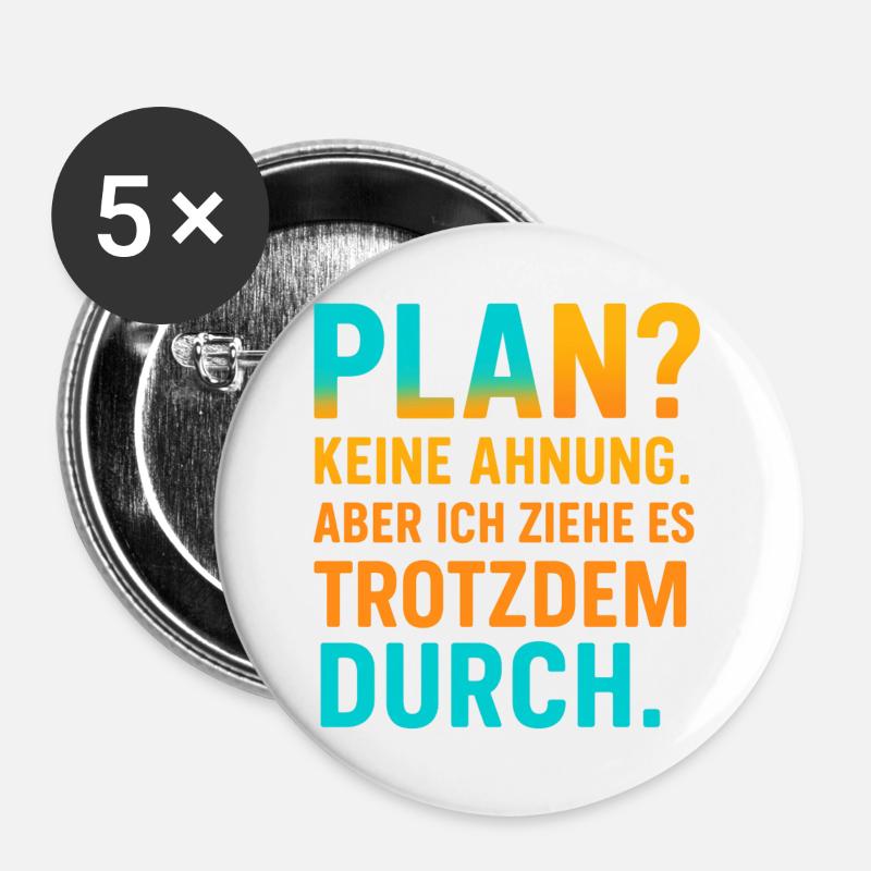 Plan? I don't know, but I'll go through with it - Buttons large 2.2''/56 mm (5-pack) - white
