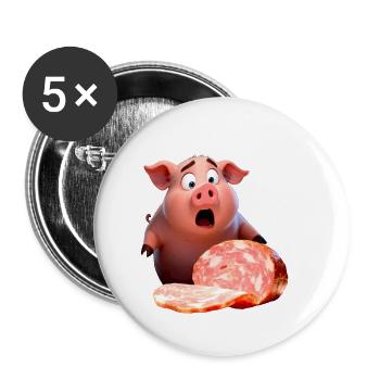 Verzweifeltes Schwein - Buttons groß 56 mm (5er Pack) - Weiß - Vorne