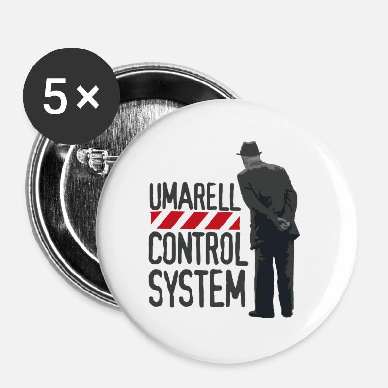 Umarell - Buttons large 2.2''/56 mm (5-pack) - white