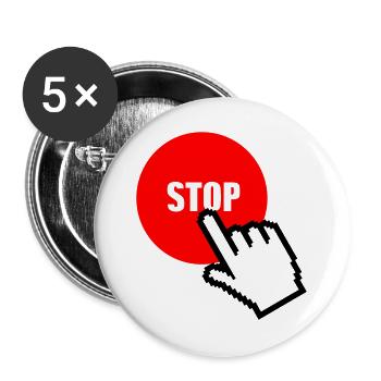 Stop - Buttons groß 56 mm (5er Pack) - Weiß - Vorne