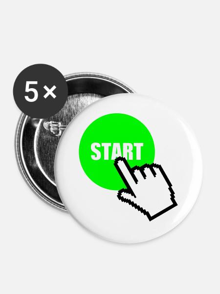 Start - Buttons groß 56 mm (5er Pack) - Weiß