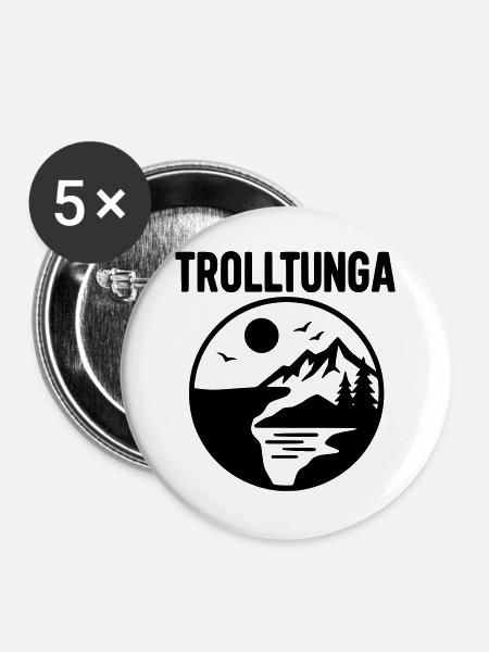 trolltunga silhouette - Buttons groß 56 mm (5er Pack) - Weiß