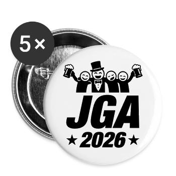 Bachelor party 2026 - Buttons large 2.2''/56 mm (5-pack) - white - Front