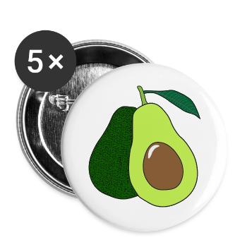 Avocado_Print - Buttons large 2.2''/56 mm (5-pack) - white - Front