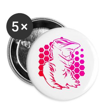 Clear Motocross Message - Buttons large 2.2''/56 mm (5-pack) - white - Front