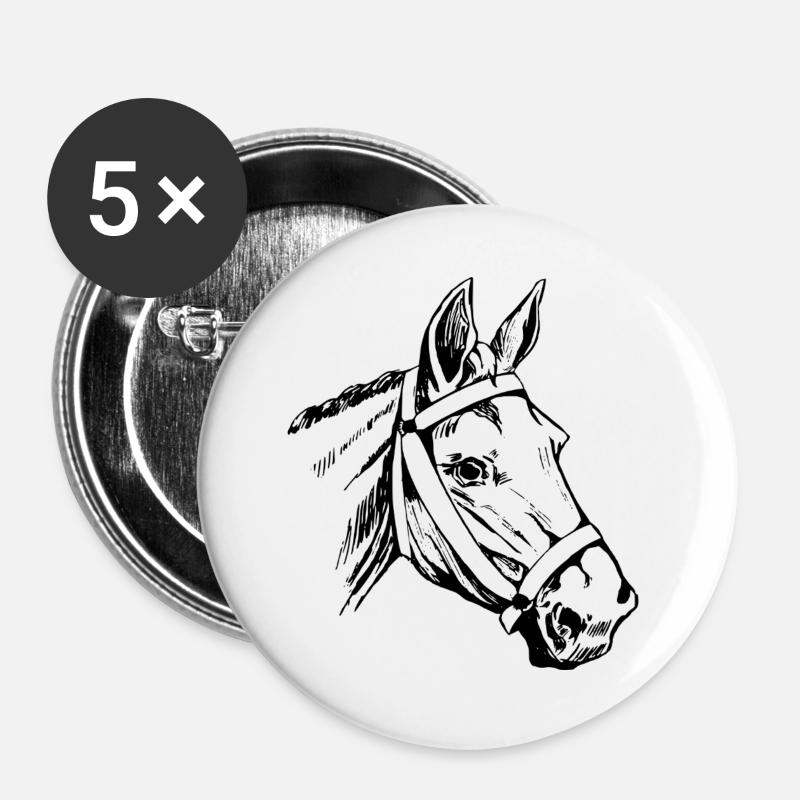 animal head  - Buttons large 2.2''/56 mm (5-pack) - white