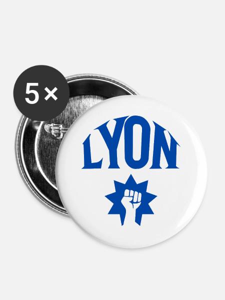 Lyon - Buttons groß 56 mm (5er Pack) - Weiß