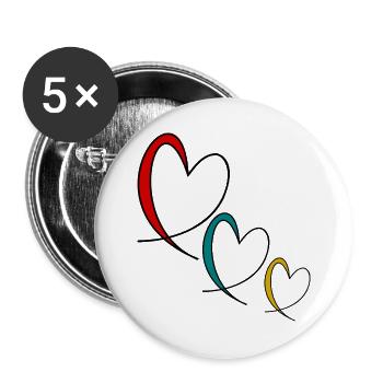 I LOVE YOU. VALENTINE'S DAY. HEART. I LOVE YOU - Buttons large 2.2''/56 mm (5-pack) - white - Front