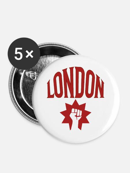 London - Buttons groß 56 mm (5er Pack) - Weiß
