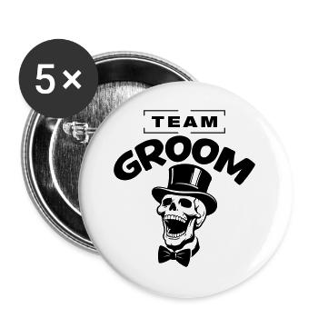 Team Groom Bachelor Party Jga Skeleton - Buttons large 2.2''/56 mm (5-pack) - white - Front