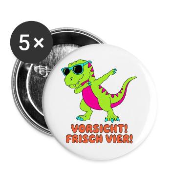 Méfiez-vous du Fresh Four qui fait du dab à Dino - Lot de 5 grands badges (56 mm) - blanc - Devant