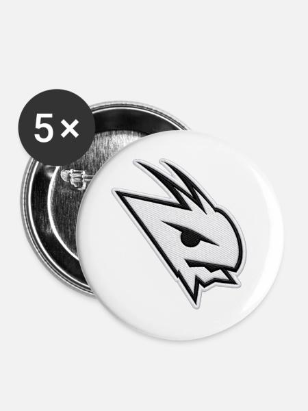 logo_bordado - Buttons groß 56 mm (5er Pack) - Weiß