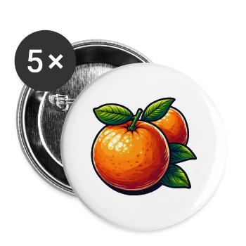 Bright cartoon oranges - Buttons large 2.2''/56 mm (5-pack) - white - Front