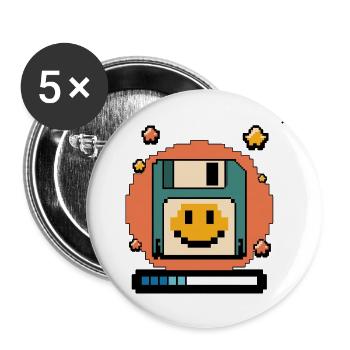 Floppy Disk Retro Internet - Buttons large 2.2''/56 mm (5-pack) - white - Front