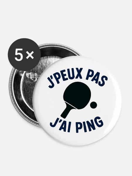 Ich kann nicht, ich ping. - Buttons groß 56 mm (5er Pack) - Weiß