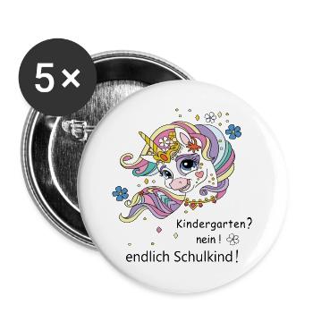 Finally a schoolchild - Buttons large 2.2''/56 mm (5-pack) - white - Front