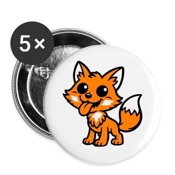 Bande dessinée Fox - Lot de 5 grands badges (56 mm) - blanc - Devant