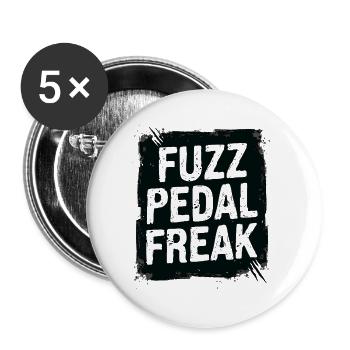 Fuzz Pedal Freak – Déclaration sonore de guitare - Lot de 5 grands badges (56 mm) - blanc - Devant