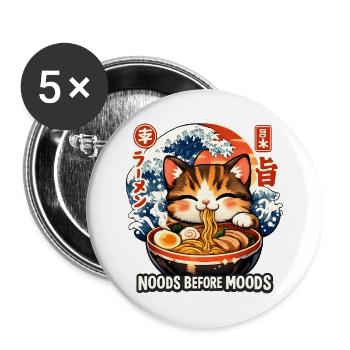 Ramen Noods - Lot de 5 grands badges (56 mm) - blanc - Devant