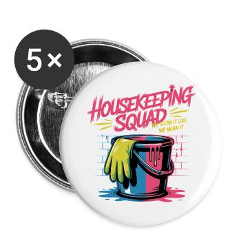 Funny Cleaning Design - Buttons large 2.2''/56 mm (5-pack) - white - Front