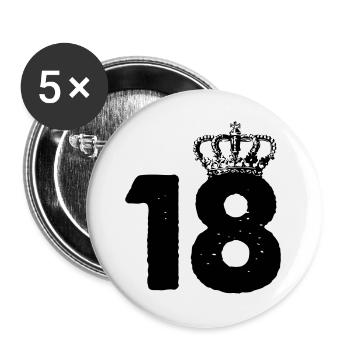 18 couronnes - Lot de 5 grands badges (56 mm) - blanc - Devant