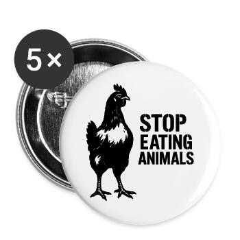 Conscience végane de l’image de Crow - Lot de 5 grands badges (56 mm) - blanc - Devant