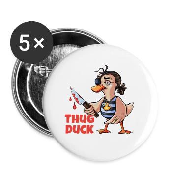 Mème du canard voyou tenant un couteau - Lot de 5 grands badges (56 mm) - blanc - Devant