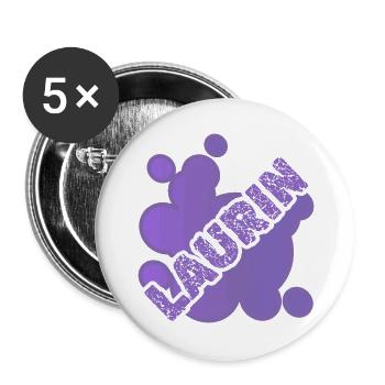 Laurin as a given name - Buttons large 2.2''/56 mm (5-pack) - white - Front