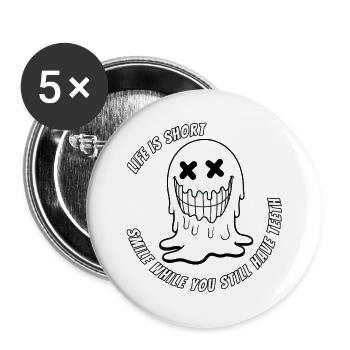 Leben und Teeth.TR - Buttons groß 56 mm (5er Pack) - Weiß - Vorne