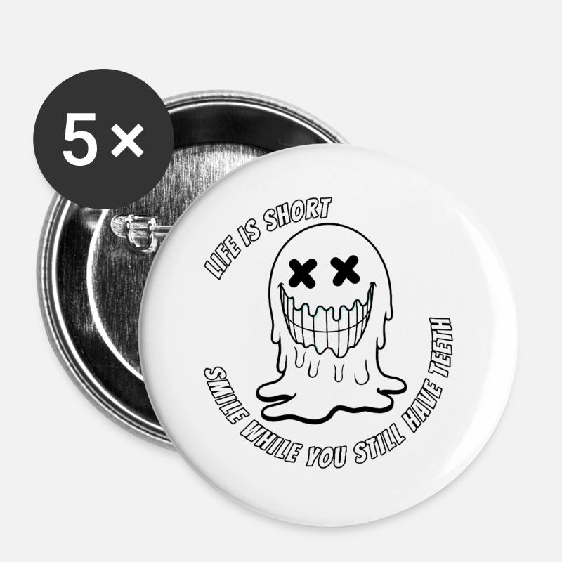 Life & Teeth.TR - Buttons large 2.2''/56 mm (5-pack) - white