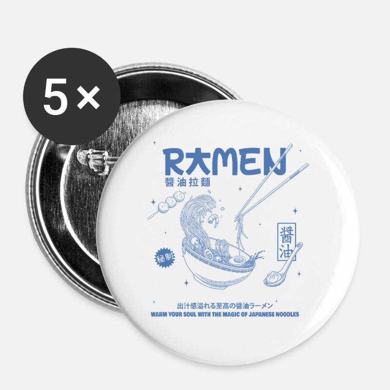 Ramen - Buttons large 2.2''/56 mm (5-pack) - white